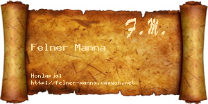 Felner Manna névjegykártya